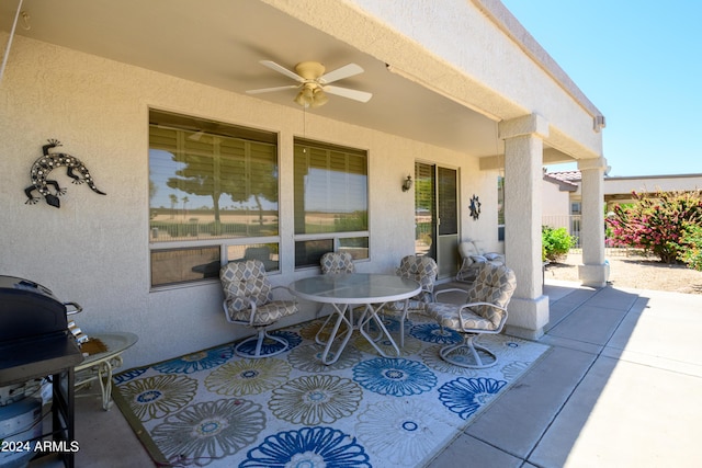 19892 N Shadow Mountain Dr, Surprise, AZ 85374 - view of patio / terrace featuring a ceiling fan and outdoor dining space
