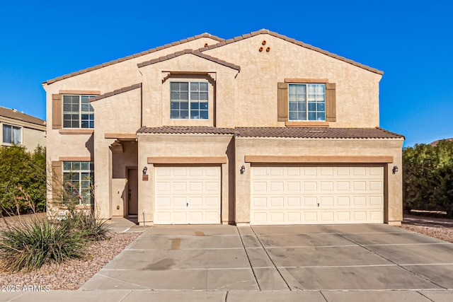 view of front of home with a garage