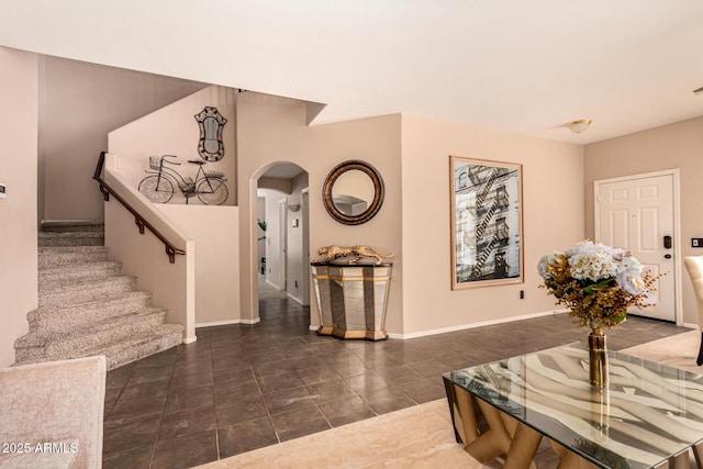 view of tiled foyer entrance