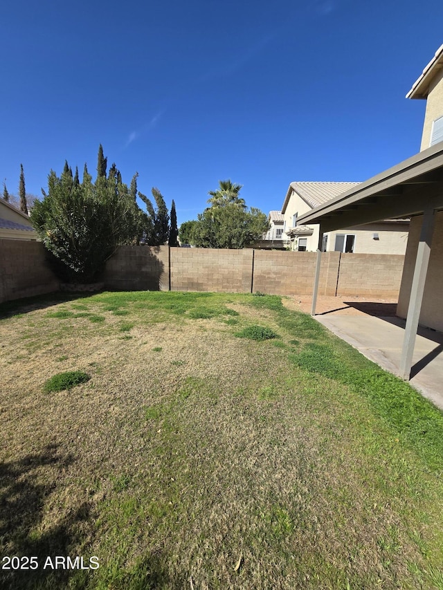 view of yard with a patio