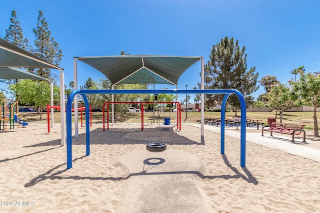 view of community jungle gym