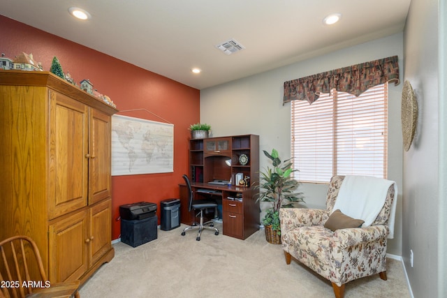 view of carpeted office