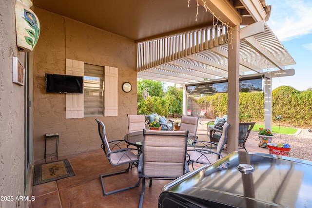 view of patio / terrace featuring a pergola