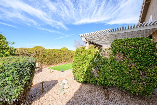 view of yard featuring a pergola