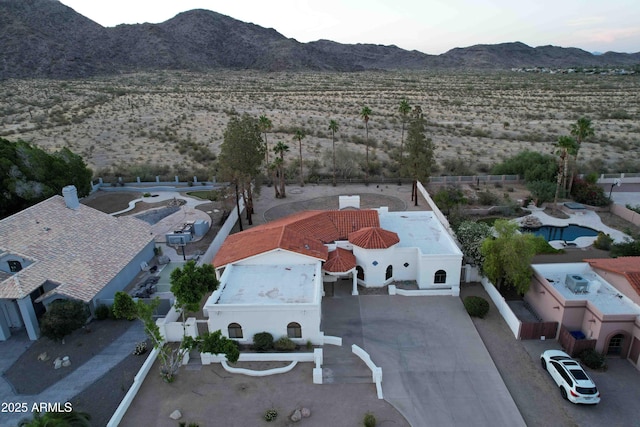 3738 E Kachina Dr, Phoenix, AZ 85044 - aerial view of property and surrounding area featuring a mountainous background and a desert landscape