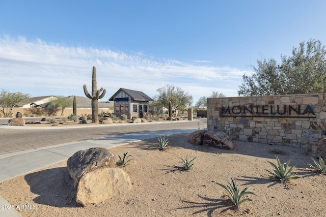 view of community sign