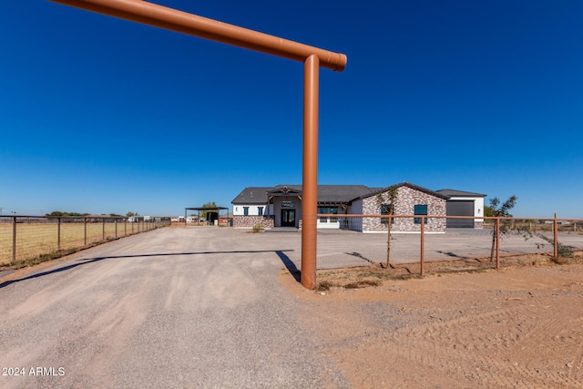 exterior space featuring a garage