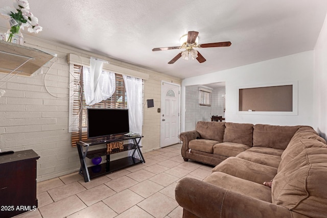 705 S Pima, Mesa, AZ 85210 - living room featuring ceiling fan and light tile patterned floors