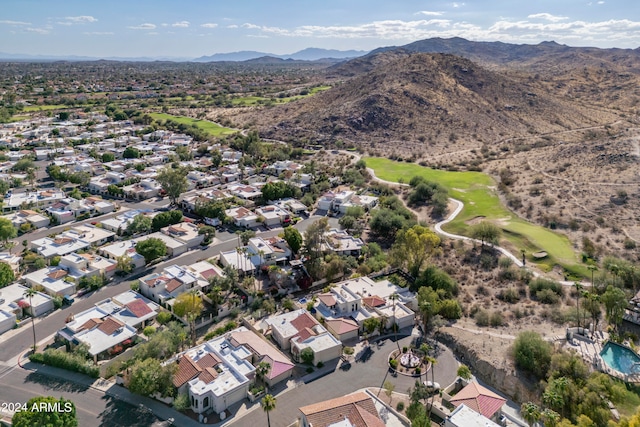 aerial view with a mountain view