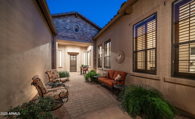 view of patio / terrace featuring an outdoor hangout area