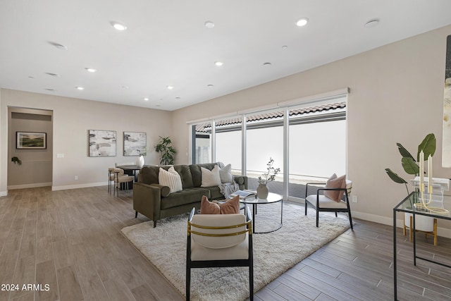 living room featuring hardwood / wood-style flooring