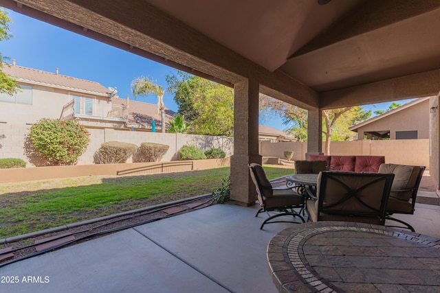 view of patio / terrace featuring an outdoor living space