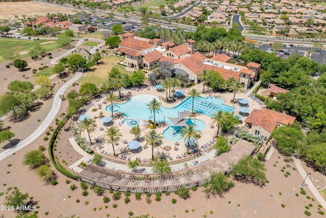 bird's eye view with a residential view