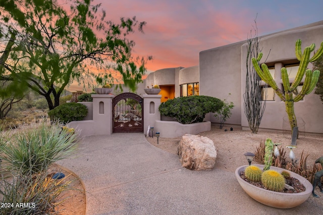 view of pueblo-style home