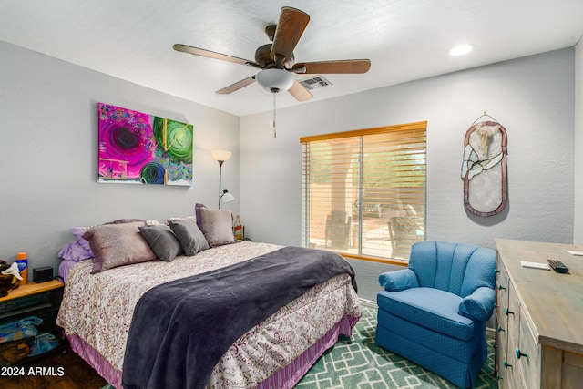 4321 E Morenci Rd, San Tan Valley, AZ 85143 - carpeted bedroom featuring a ceiling fan