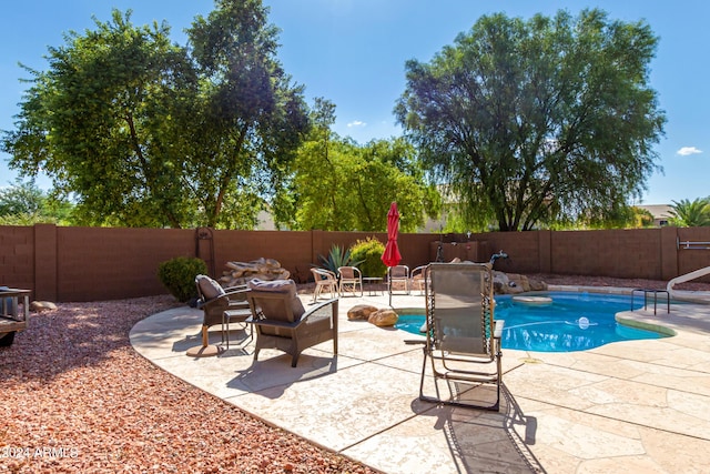 4321 E Morenci Rd, San Tan Valley, AZ 85143 - view of swimming pool with a patio and a fenced backyard