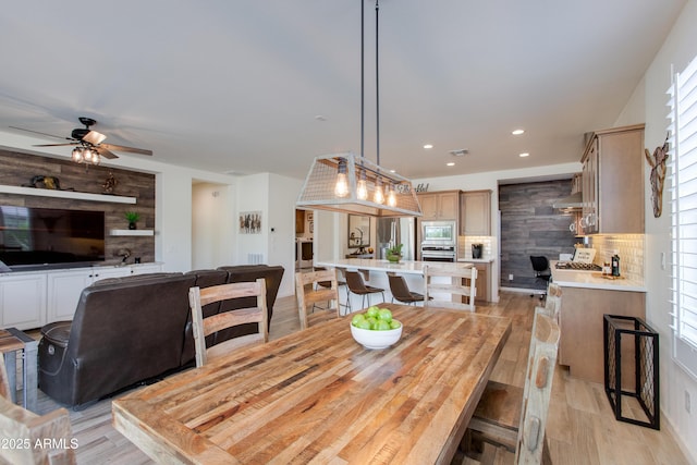 4350 Stage Stop Way, Wickenburg, AZ 85390 - dining area featuring a ceiling fan, recessed lighting, and light wood-style floors