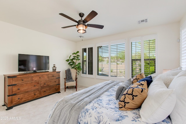 4350 Stage Stop Way, Wickenburg, AZ 85390 - bedroom featuring multiple windows, carpet flooring, ceiling fan, and baseboards
