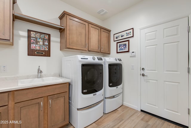 4350 Stage Stop Way, Wickenburg, AZ 85390 - laundry area with independent washer and dryer, light wood-style floors, and cabinet space