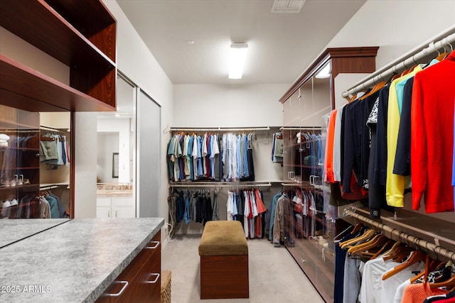 view of walk in closet