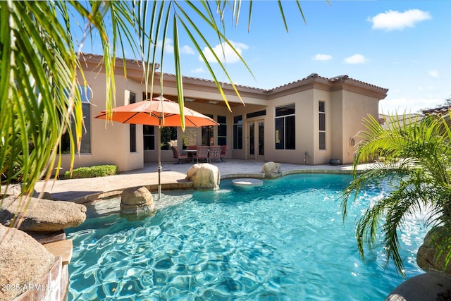 view of pool with a patio