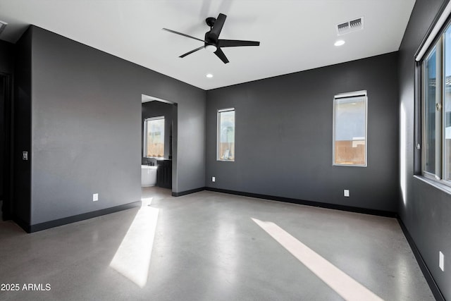 spare room featuring ceiling fan