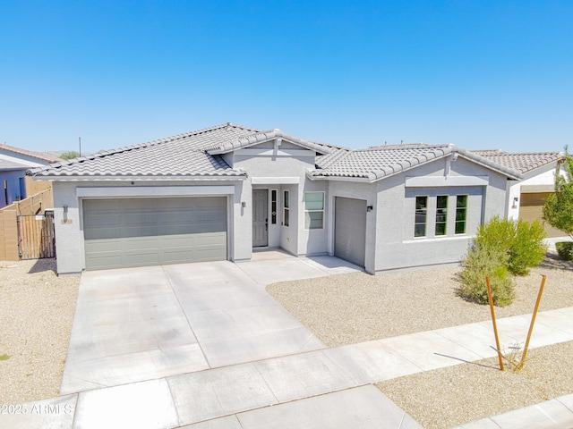 view of front facade with a garage