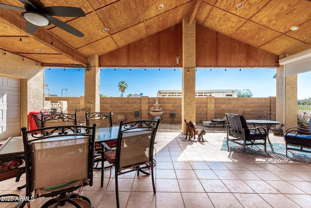 view of patio / terrace with ceiling fan