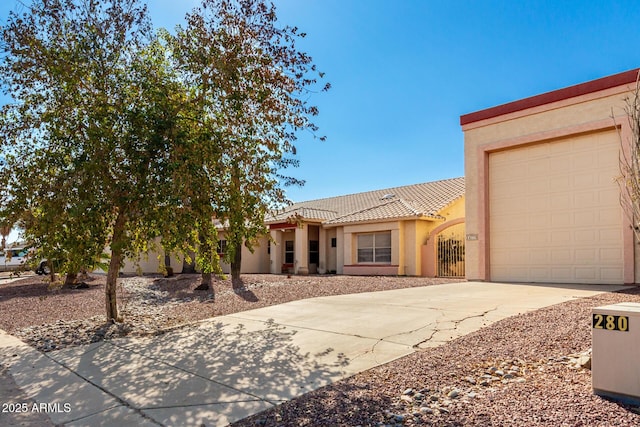 view of front of house with a garage