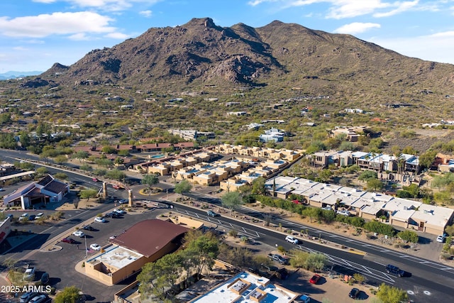 aerial view with a mountain view