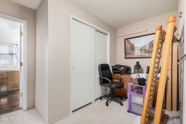 office space with tile patterned floors