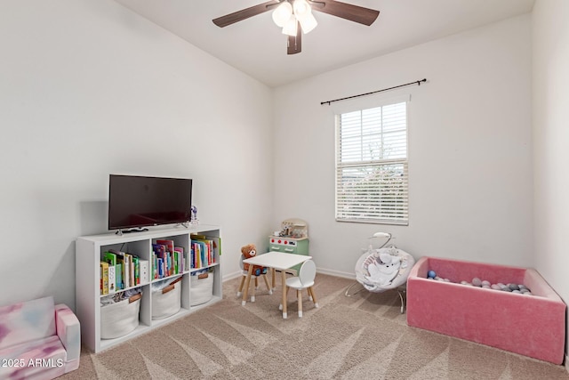 5875 N 195th Dr, Litchfield Park, AZ 85340 - recreation room with carpet floors and a ceiling fan
