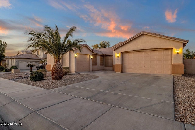 view of front of home featuring a garage