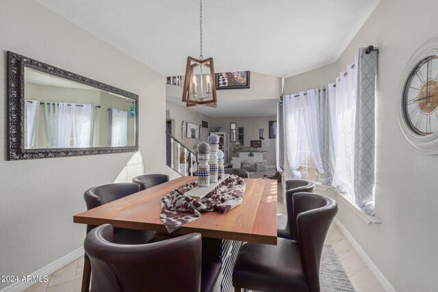 view of tiled dining room