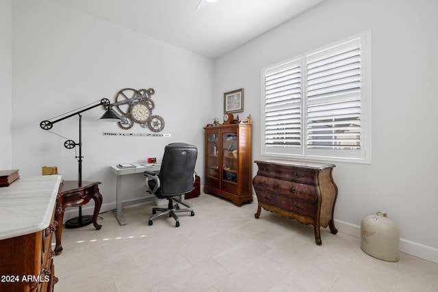 office area with baseboards