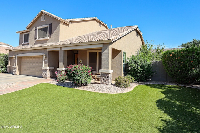 2886 E Hazeltine Way, Chandler, AZ 85249 - view of front of property featuring stucco siding, covered porch, a front yard, and fence