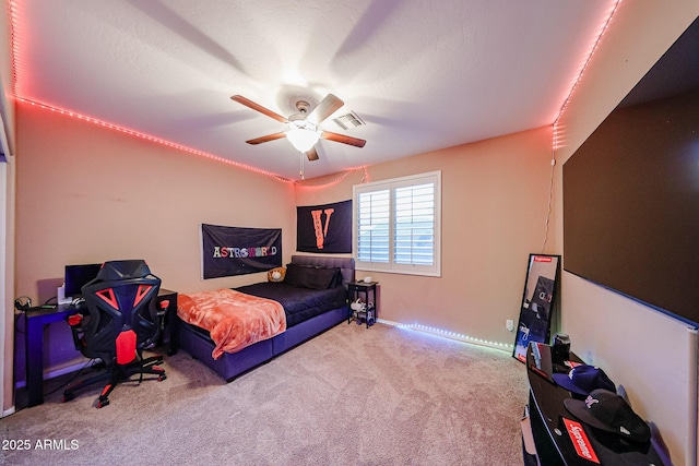 2886 E Hazeltine Way, Chandler, AZ 85249 - carpeted bedroom with visible vents and a ceiling fan