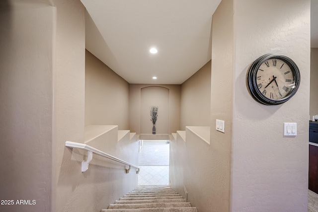 2886 E Hazeltine Way, Chandler, AZ 85249 - stairs featuring a textured wall and recessed lighting
