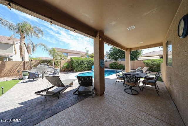 2886 E Hazeltine Way, Chandler, AZ 85249 - view of patio featuring a fenced in pool, a fenced backyard, and visible vents