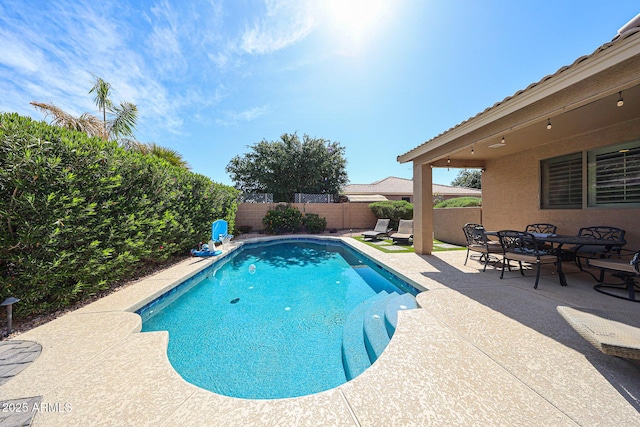 2886 E Hazeltine Way, Chandler, AZ 85249 - view of swimming pool with a fenced in pool, a fenced backyard, and a patio area