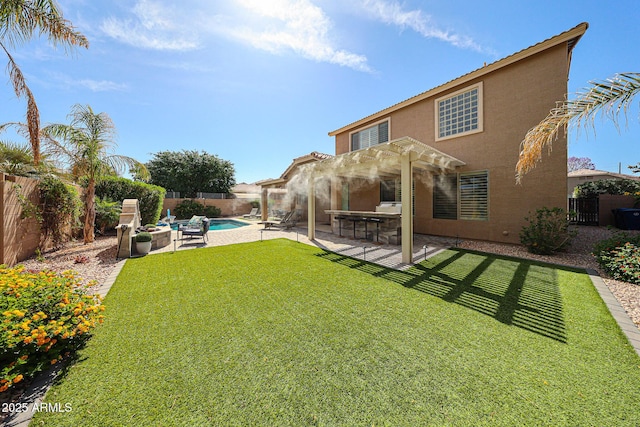 2886 E Hazeltine Way, Chandler, AZ 85249 - back of house with a pergola, a fenced backyard, and stucco siding