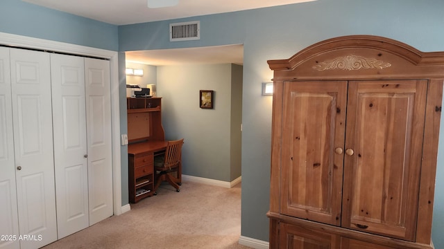 interior space with light colored carpet