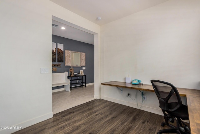 office featuring wood-type flooring