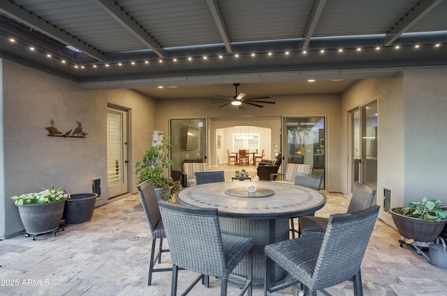 18175 W Highland Ave, Goodyear, AZ 85395 - view of patio / terrace with a ceiling fan and outdoor dining space