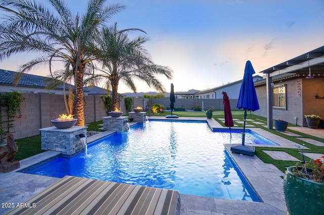 18175 W Highland Ave, Goodyear, AZ 85395 - view of swimming pool featuring a fenced in pool, a fenced backyard, and a patio