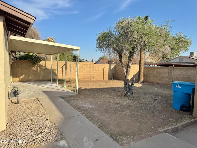 view of yard featuring a patio