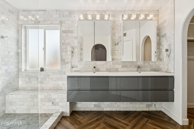 4563 E Libby St, Phoenix, AZ 85032 - full bathroom featuring double vanity and tiled shower