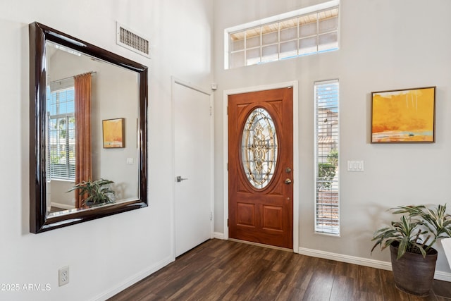 4563 E Libby St, Phoenix, AZ 85032 - entryway with dark wood finished floors and a towering ceiling