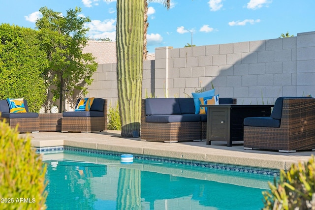 4563 E Libby St, Phoenix, AZ 85032 - view of swimming pool featuring outdoor lounge area and a patio area