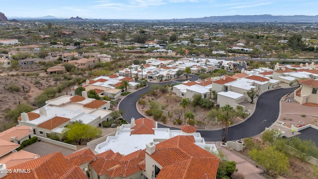 bird's eye view with a mountain view and a residential view
